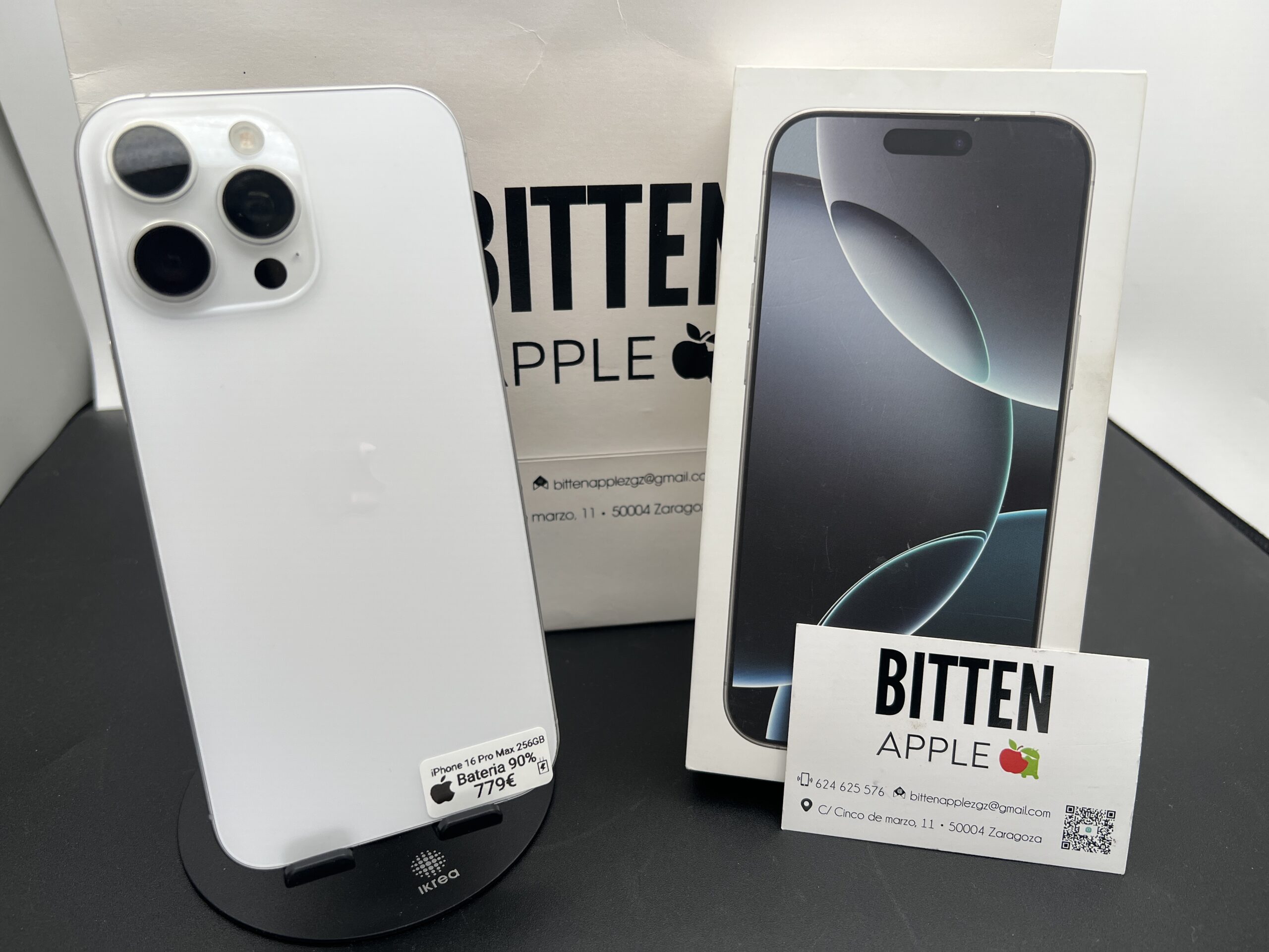 iPhone 16 Pro Max 256GB White Titanium - Batería Original 90%