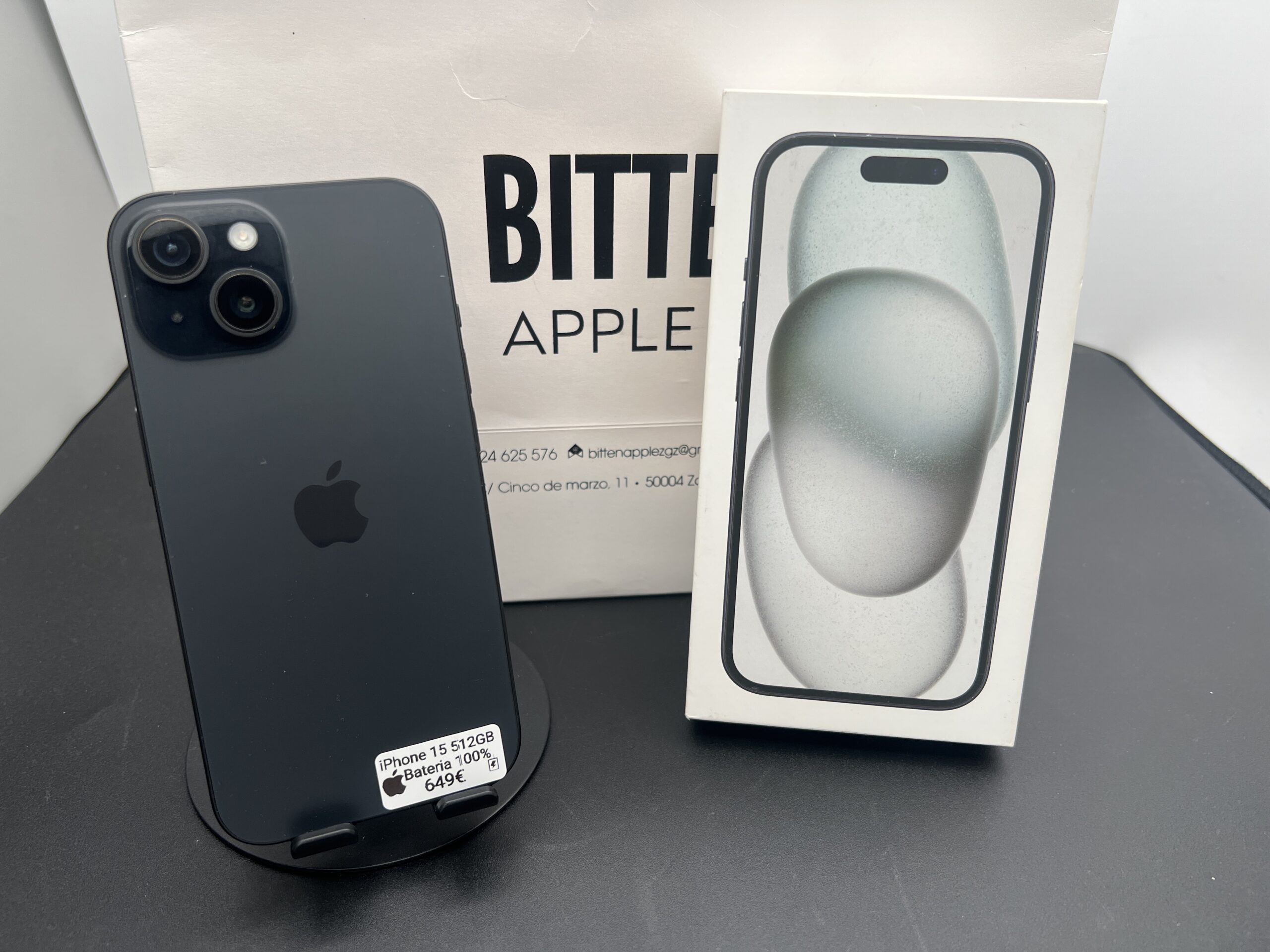 iPhone 15 512GB · Negro (Black) · Batería Original 100%
