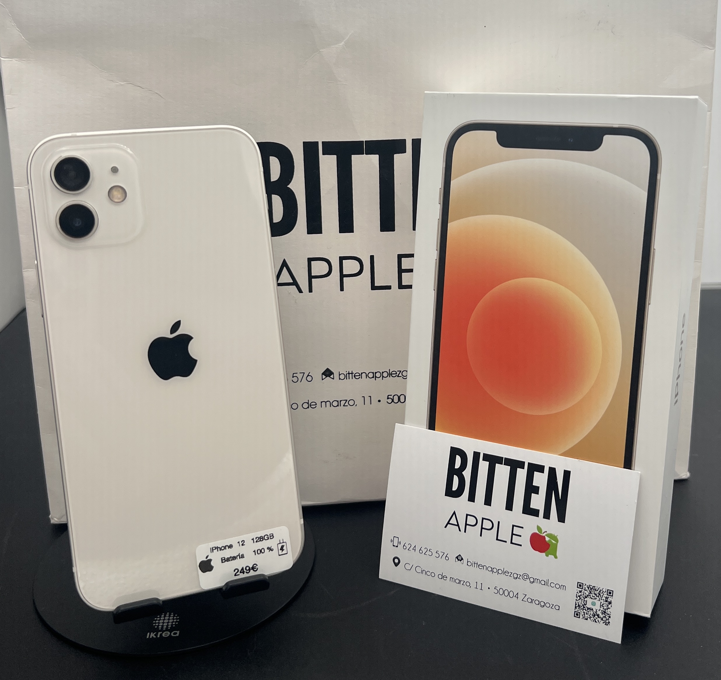 iPhone 12 128GB · Blanco (White) · Batería Nueva 100%