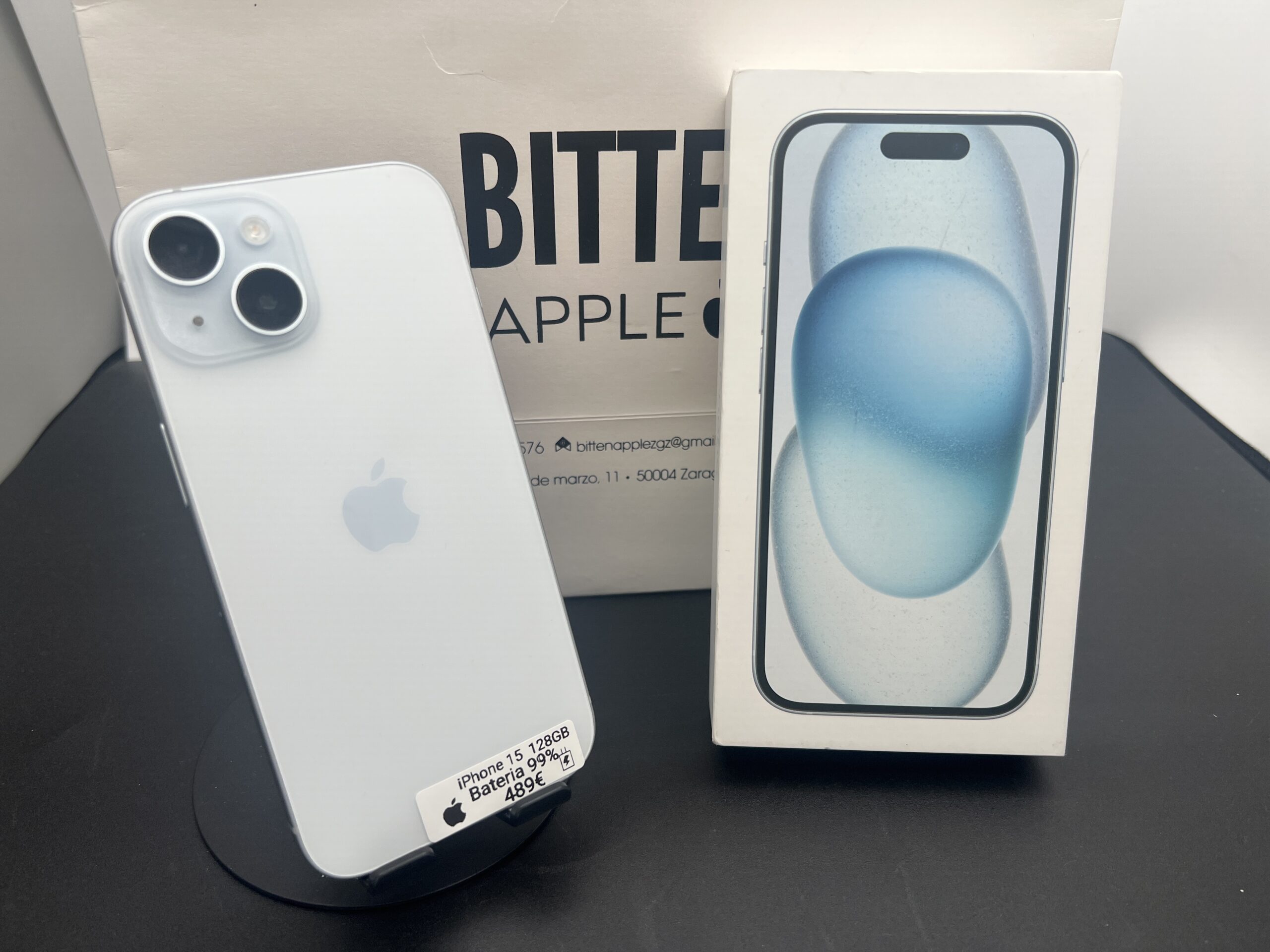 iPhone 15 128GB · Azul (Blue) · Batería Nueva 99%