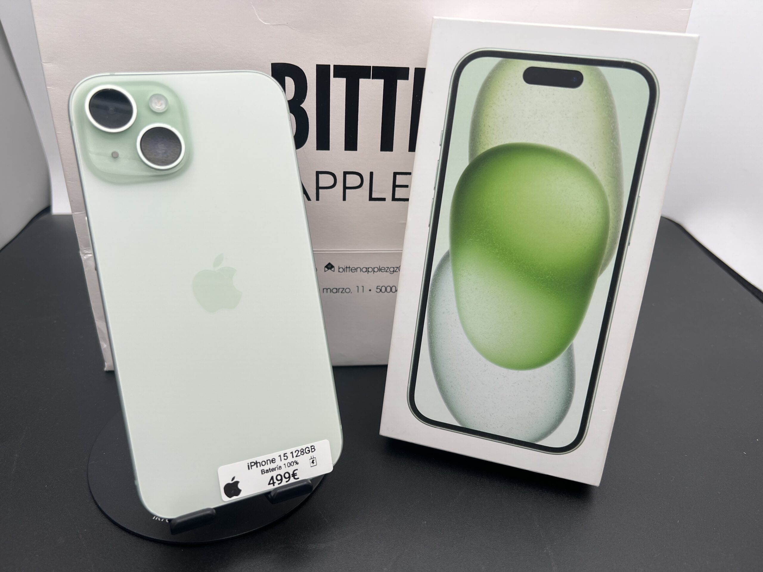 iPhone 15 128GB · Verde (Green) · Batería Nueva 100%