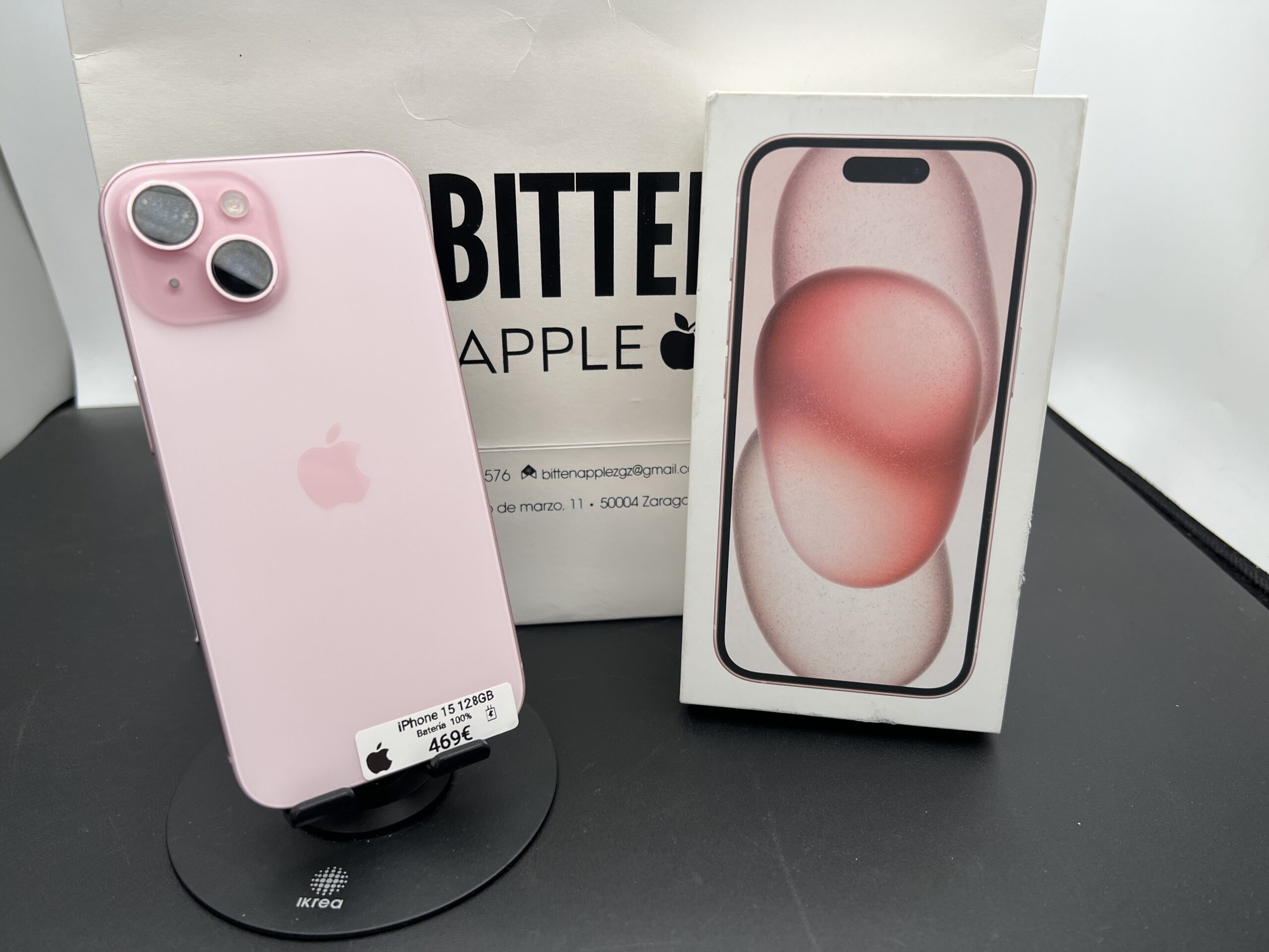 iPhone 15 128GB · Rosa (Pink) · Batería Nueva 100%