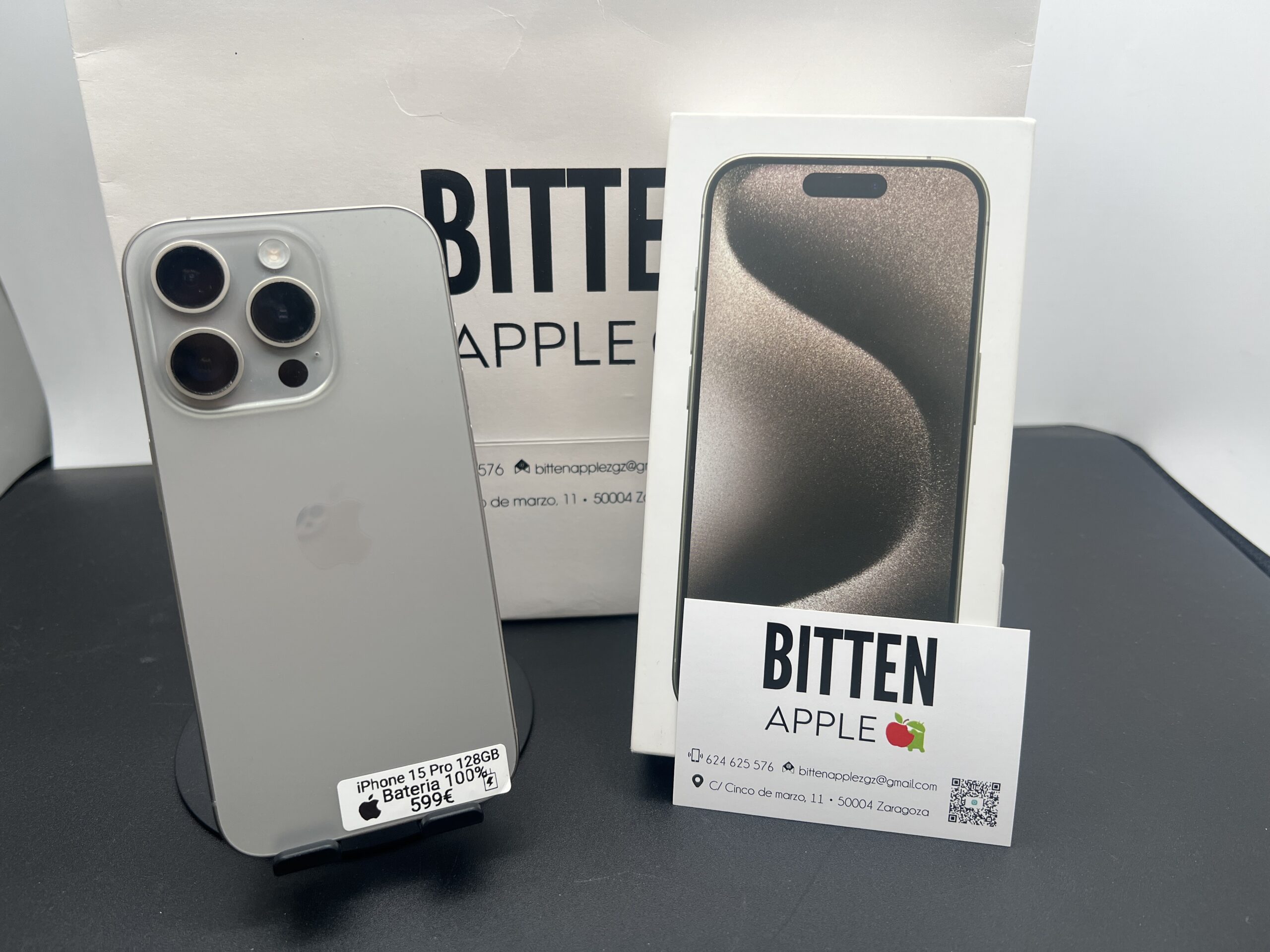 iPhone 15 Pro 128GB · (Natural Titanium) · Batería Nueva 100%