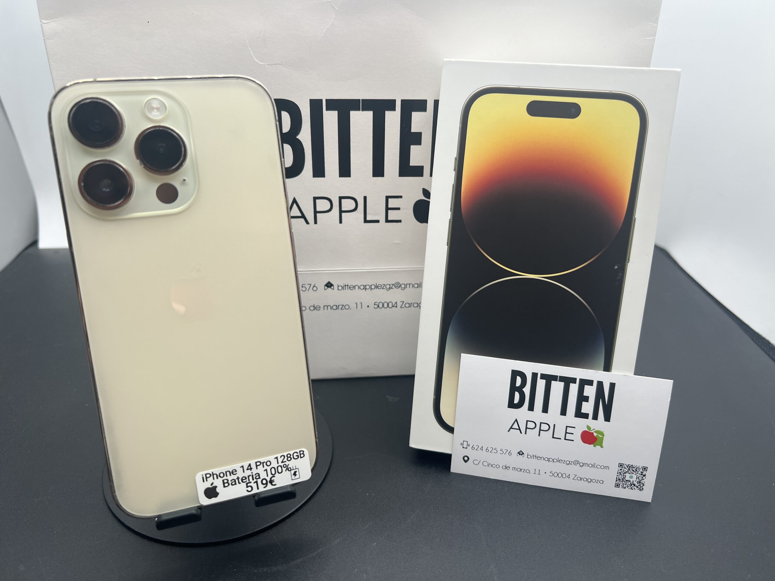 iPhone 14 Pro — 128 GB Gold — Batería Nueva al 100%