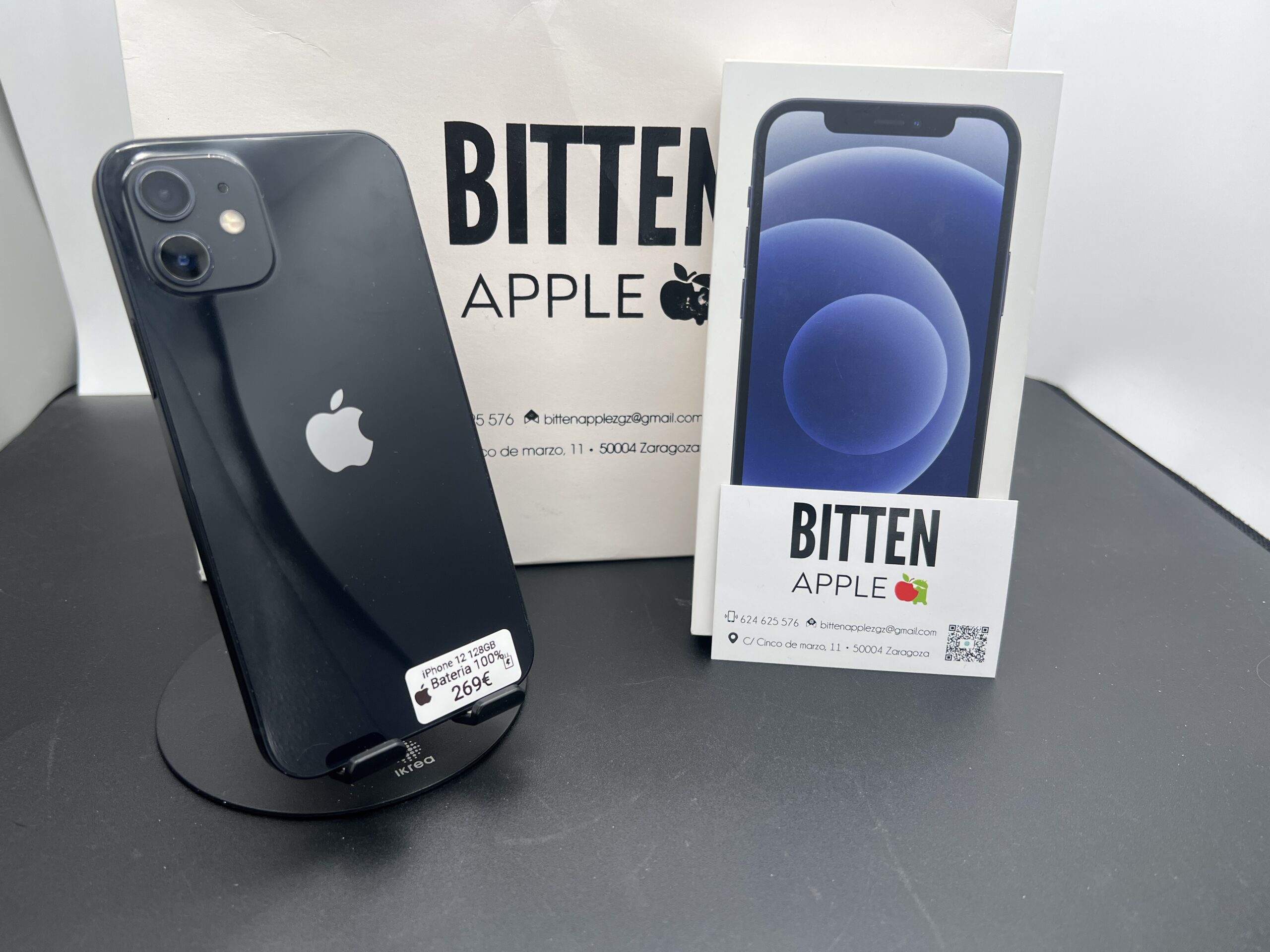 iPhone 12 128GB · Negro (Black) · Batería Nueva 100%