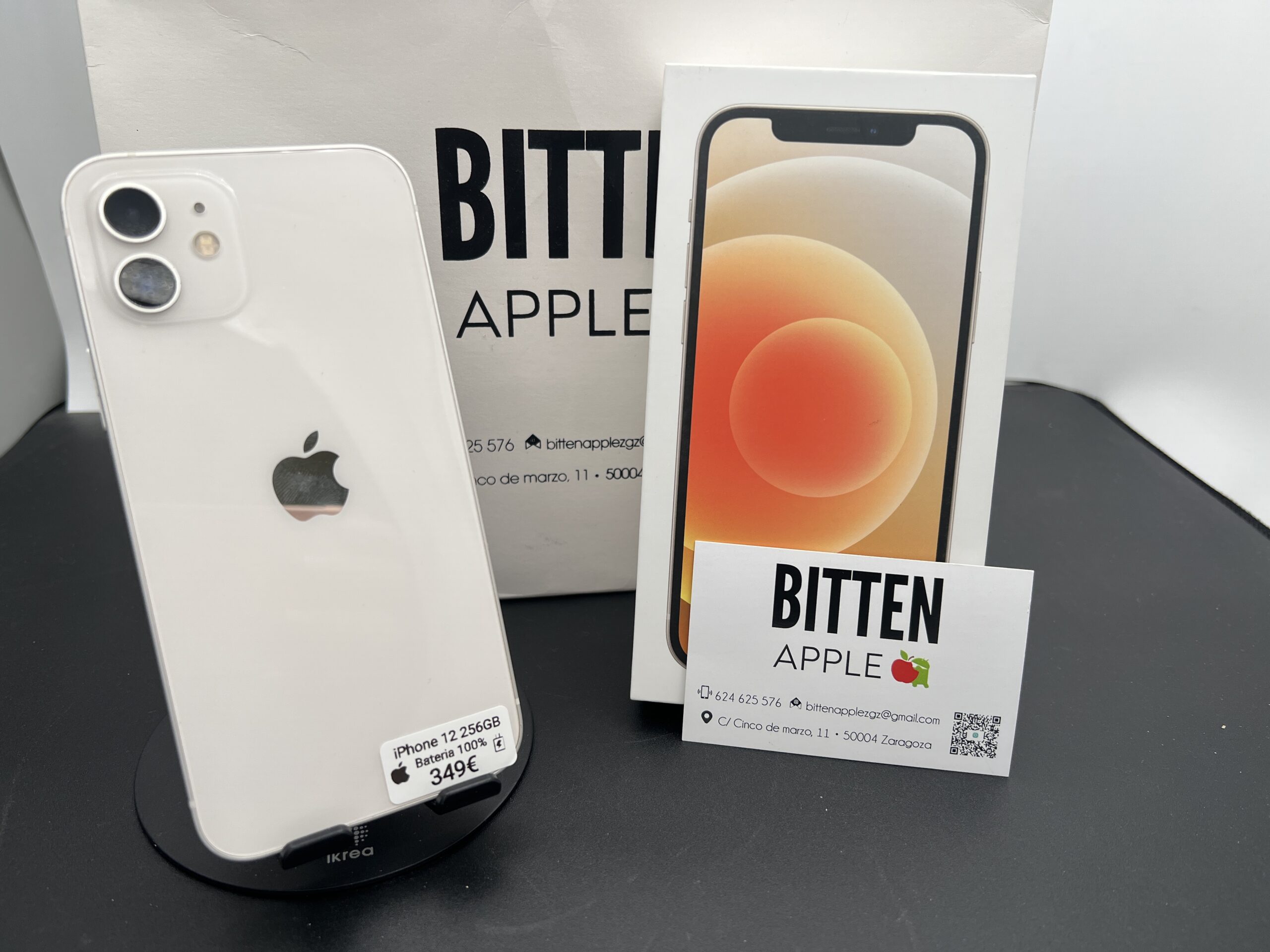 iPhone 12 256GB · Blanco (White) · Batería Nueva 100%