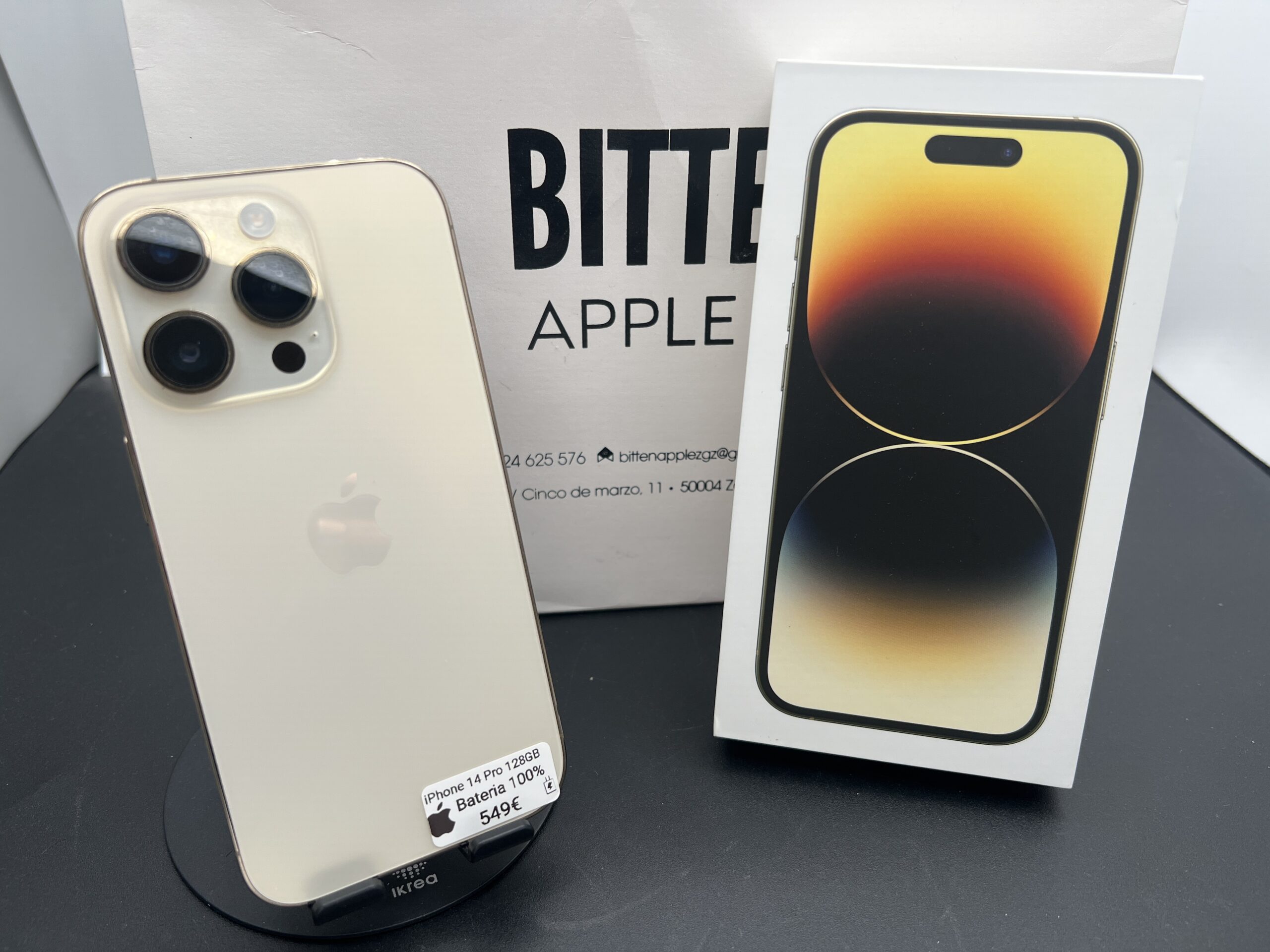 iPhone 14 Pro 128GB · Oro (Gold) · Batería Nueva 100%