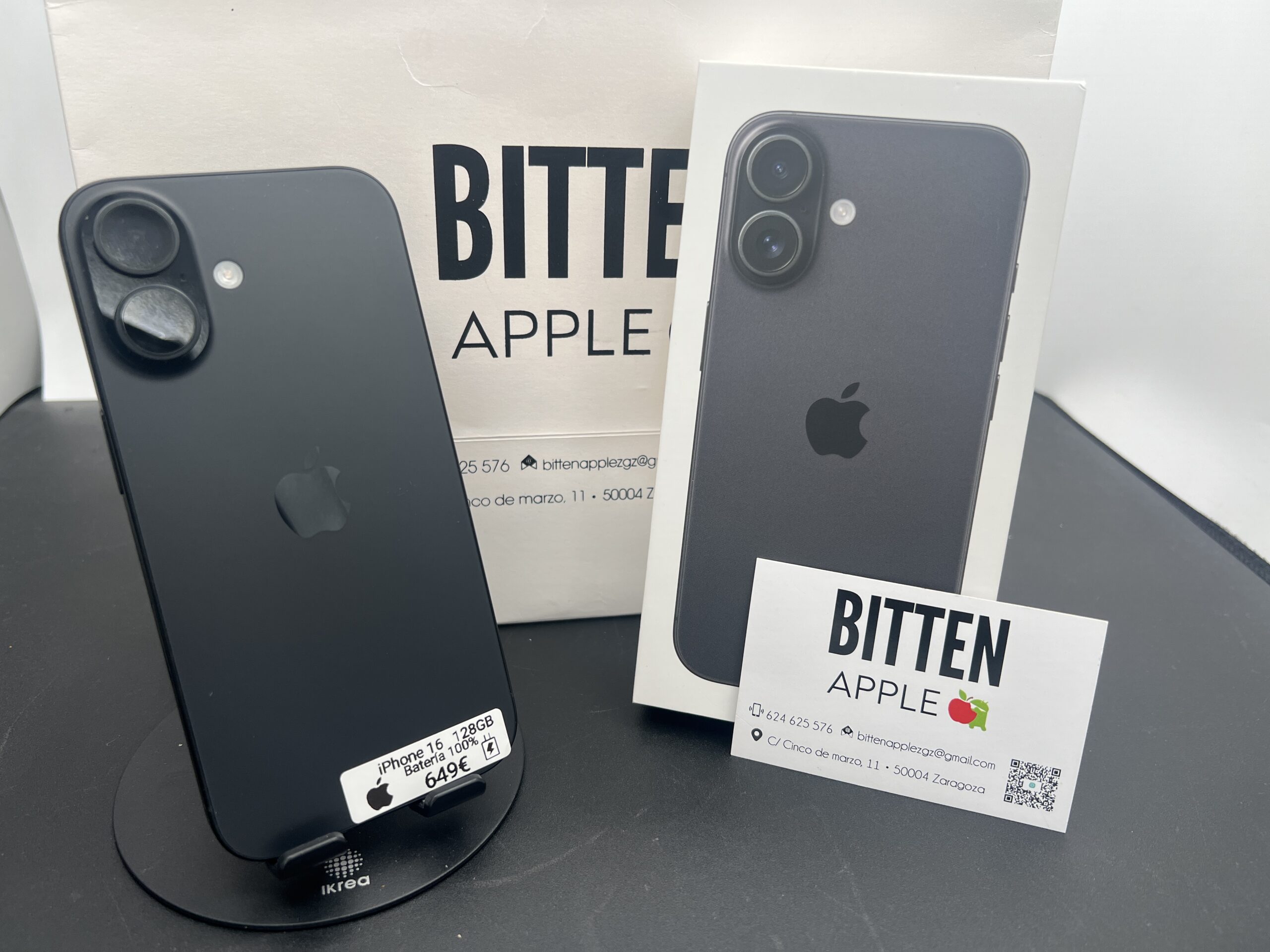 iPhone 16 128GB · Negro (Black) · Batería Original al 100%