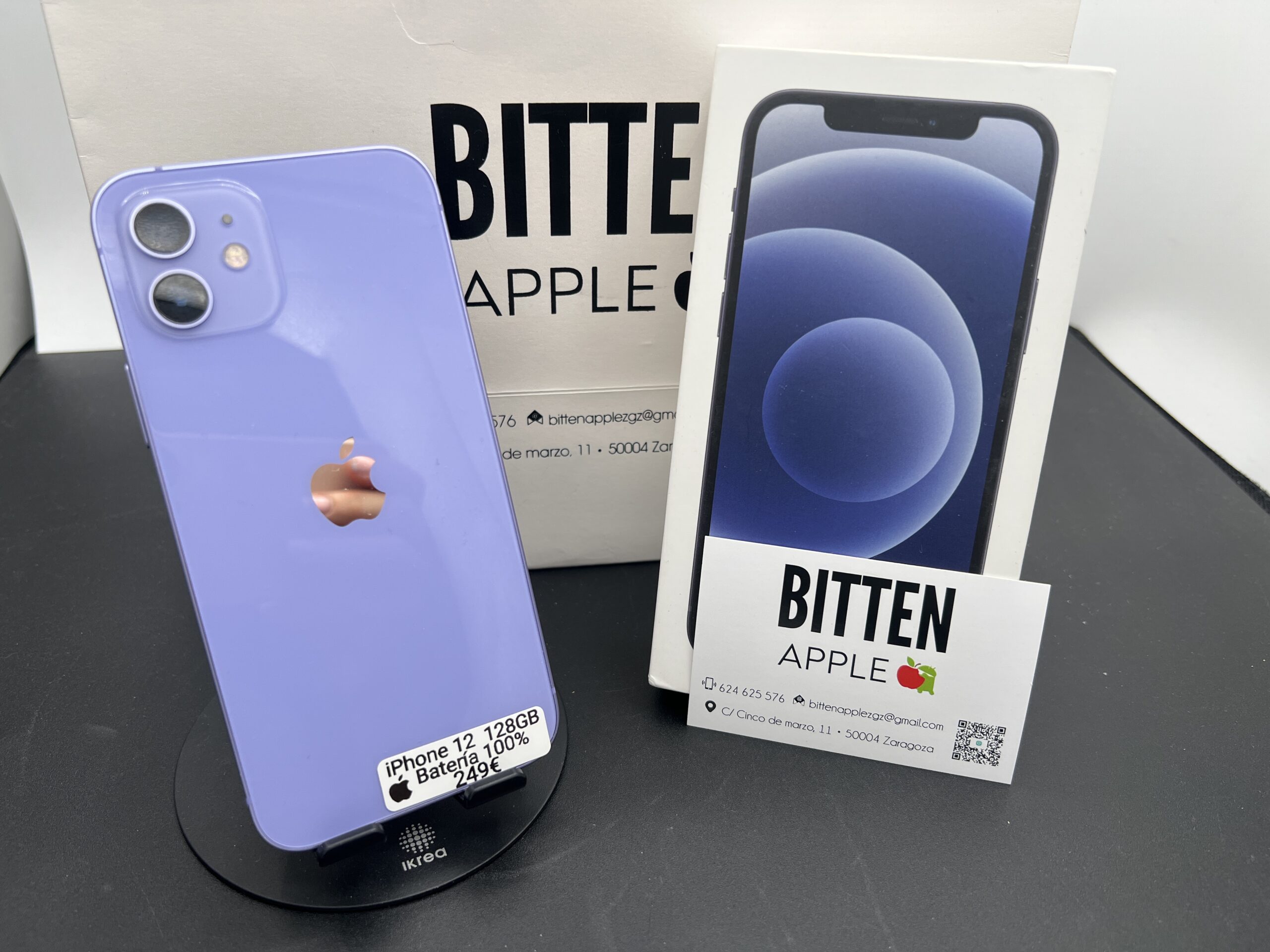 iPhone 12 — 128 GB Purple — Batería Nueva al 100%
