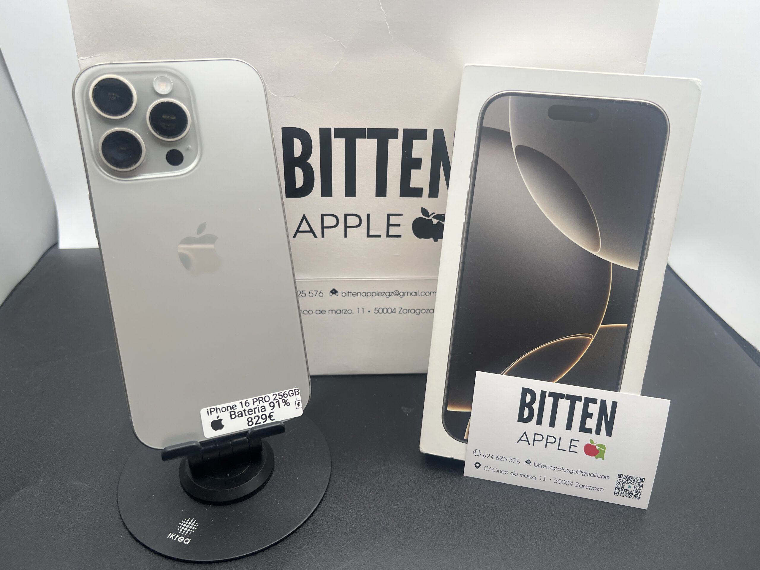 iPhone 16 Pro — 256 GB Natural Titanium — Batería Original al 91%