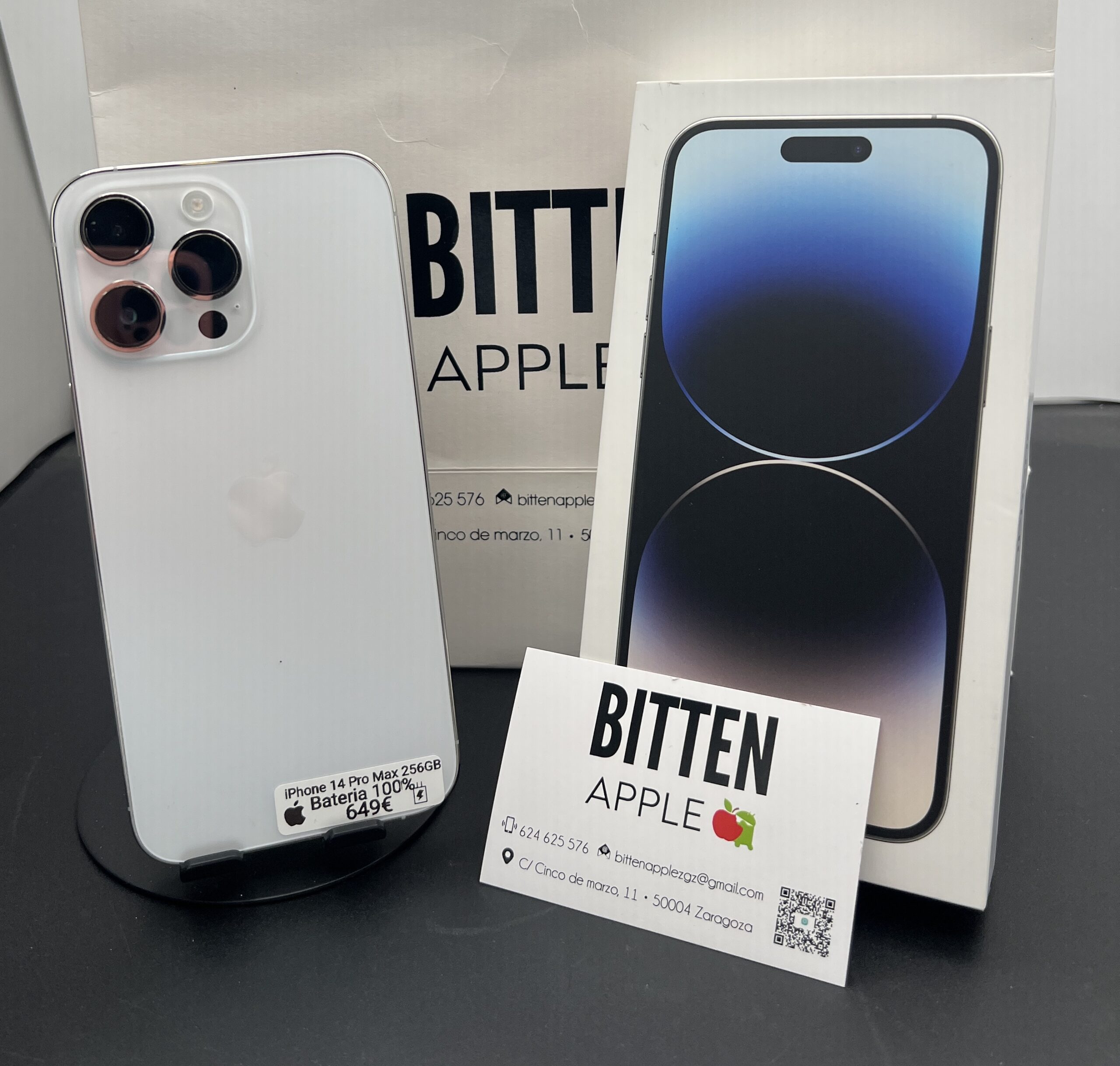iPhone 14 Pro Max 256GB Silver - Batería nueva 100%