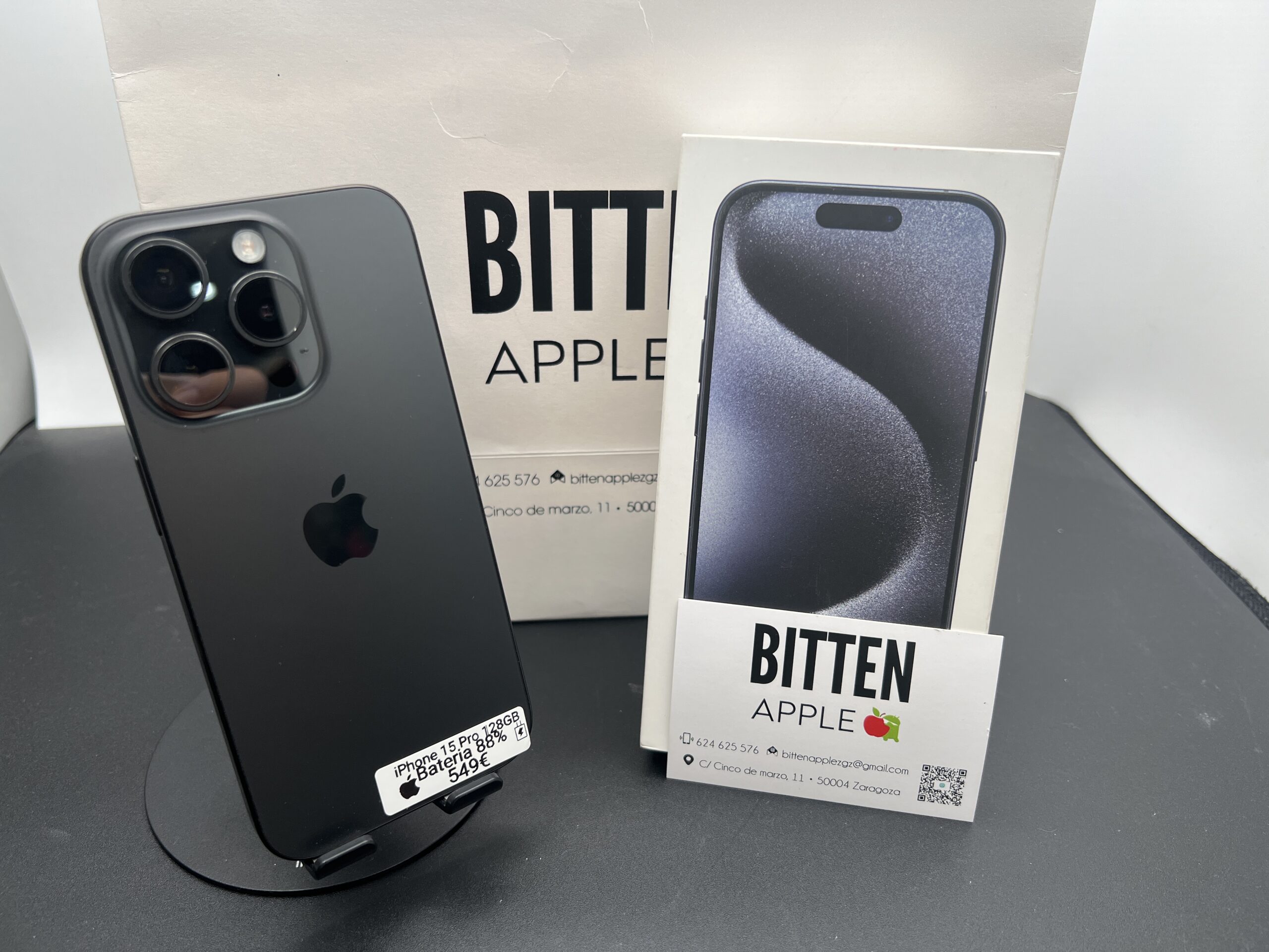 iPhone 15 Pro 128GB Black Titanium - Batería original 88%