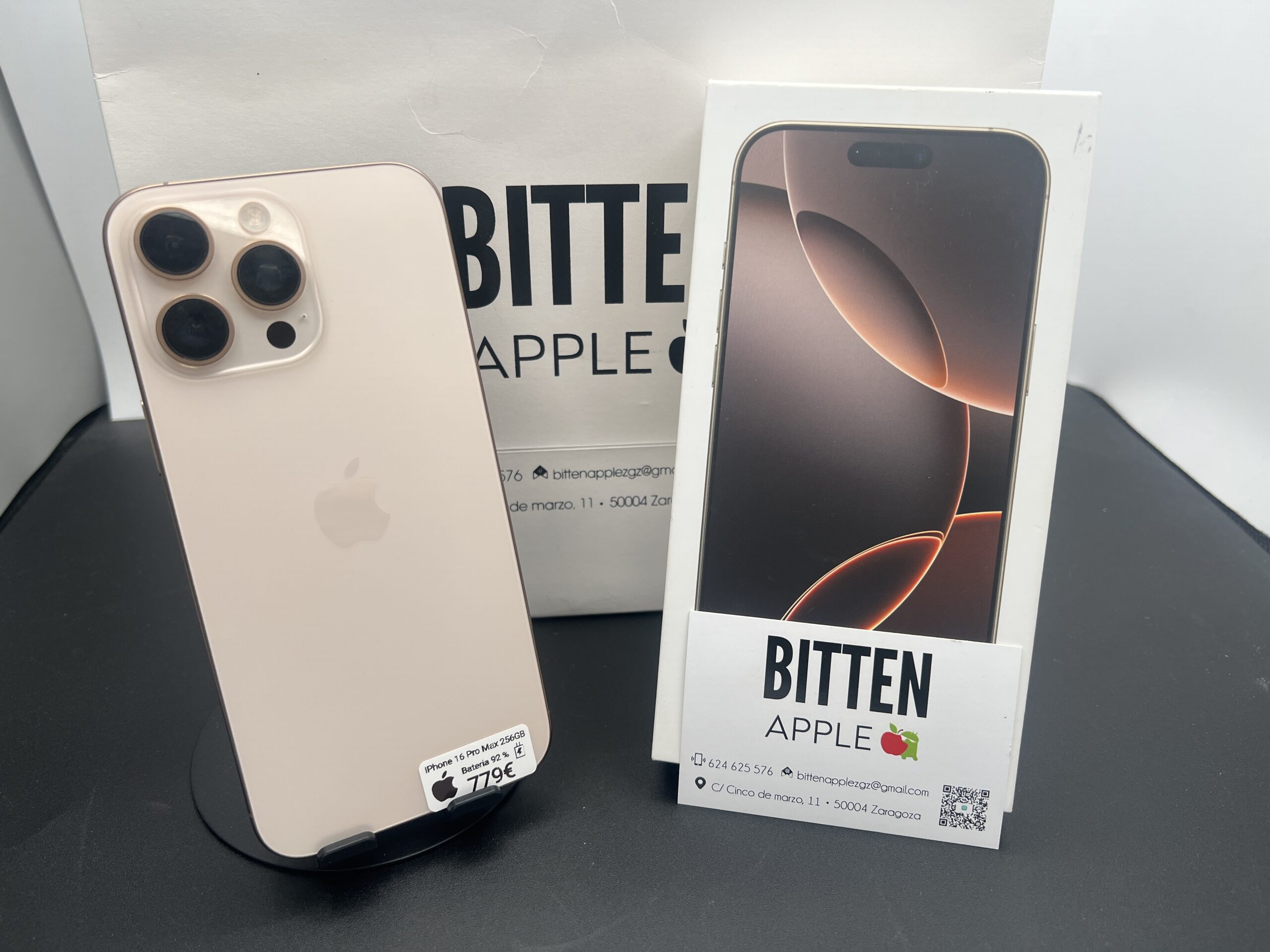 iPhone 16 Pro Max 256GB Desert Titanium - Batería original 92%